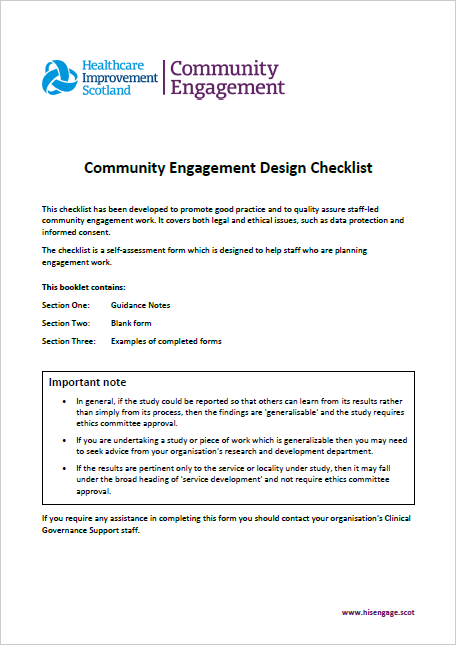 Community Engagement Ethical Design Checklist